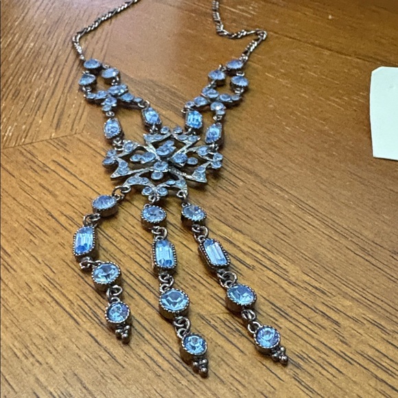 Beautiful Blue 2 PC  Chandelier Necklace and  Earring New Loaded Glitz - Picture 3 of 13